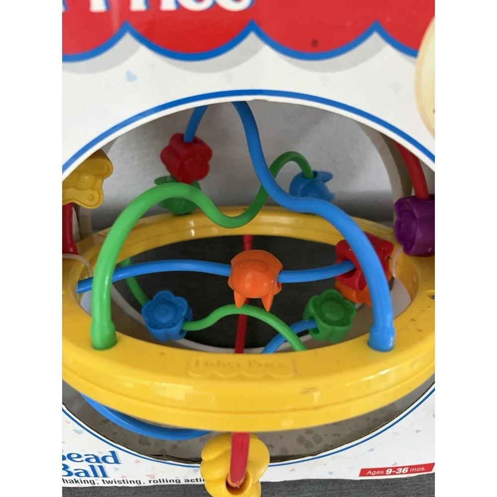 Rare 1995 Fisher Price Bead Ball Maze Baby Toy Colorful Butterfly Developmental